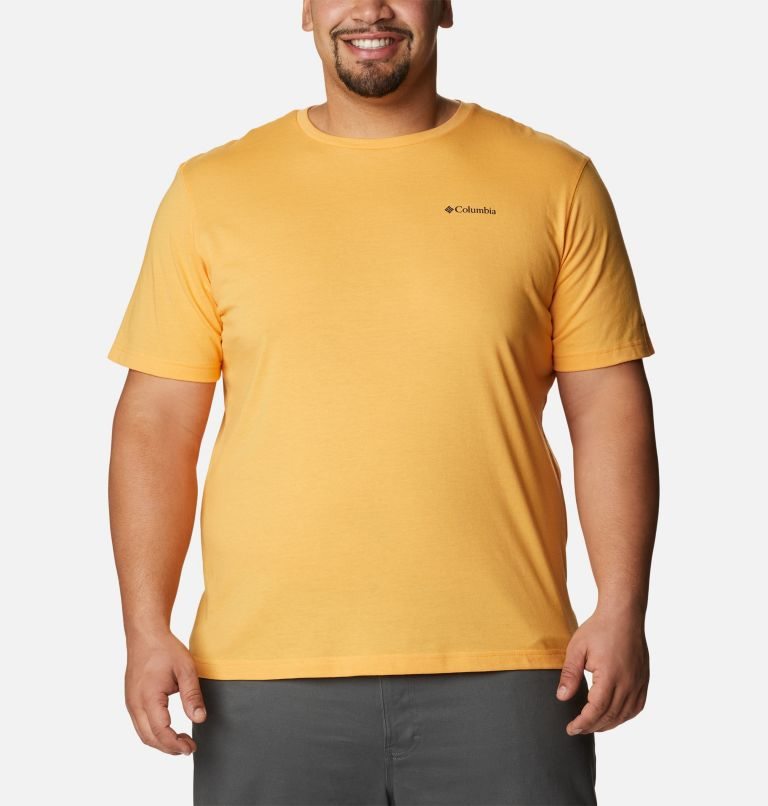 Men\'s Columbia Thistletown Hills Short Sleeve T Shirts Mango | Plus Size CA-D4058